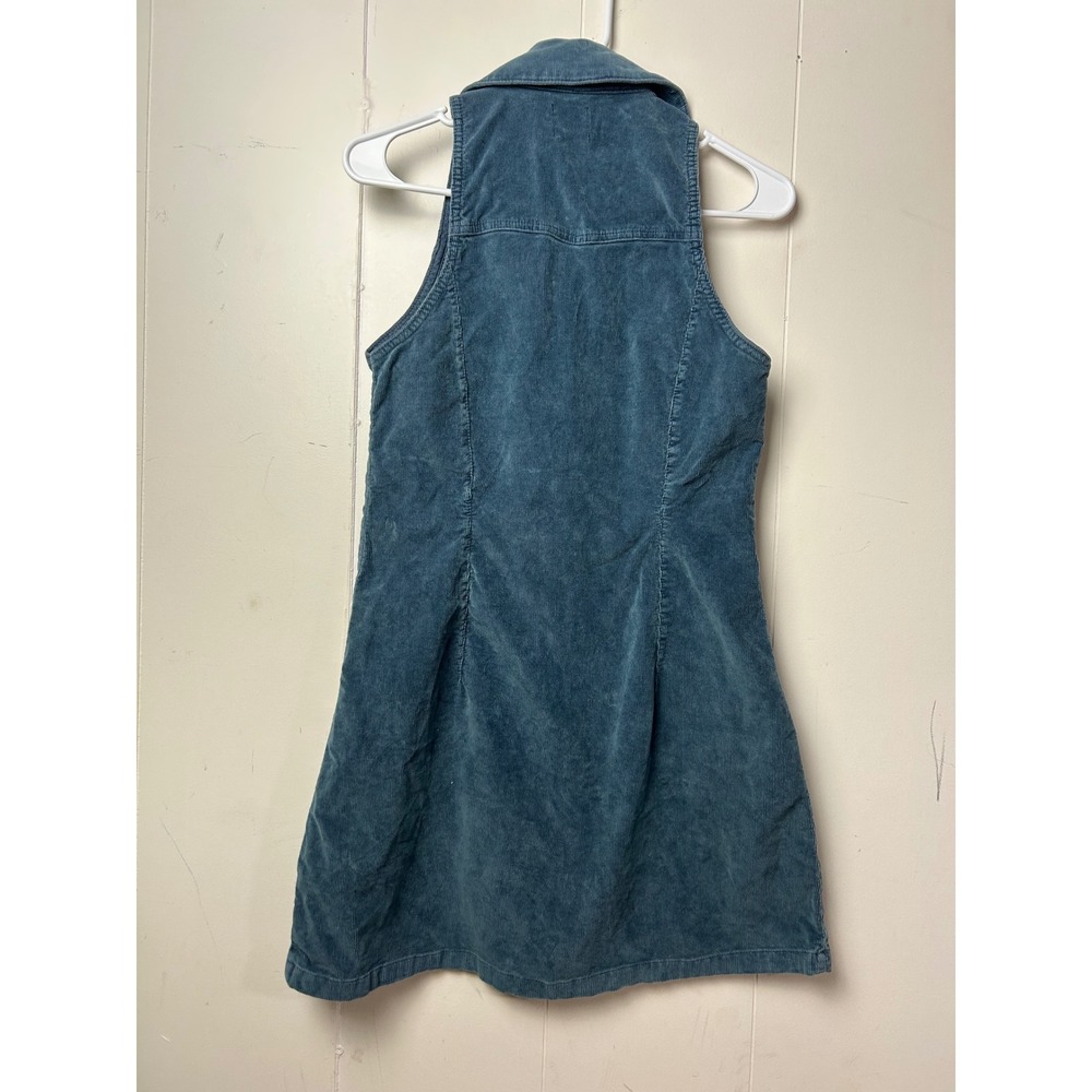 BDG Urban Outfitters Manda Corduroy Mini Dress Blue M Boho Western Retro 80s Y2K - Picture 5 of 9